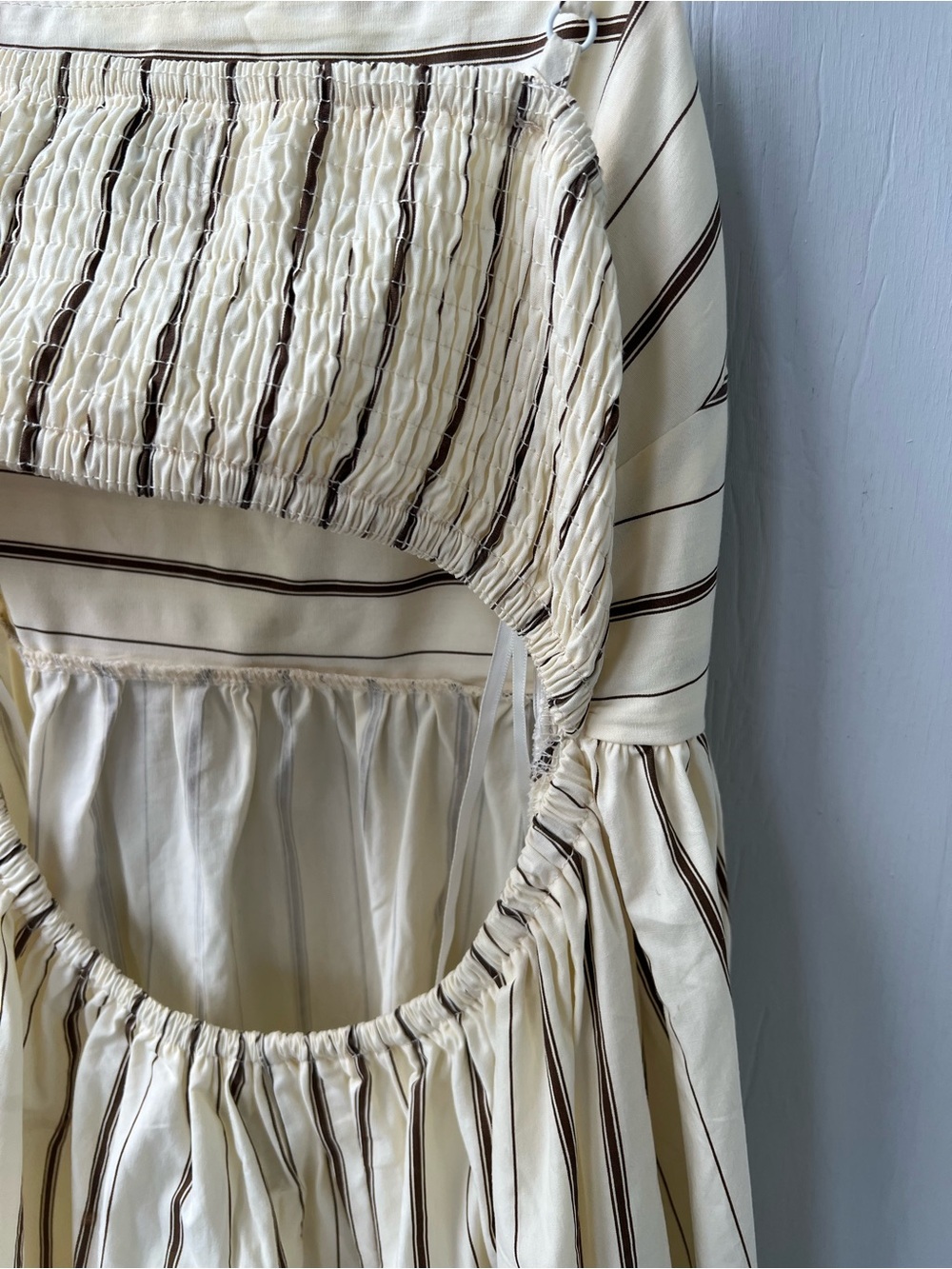 Petal & Pup Cream Maxi Dress with Thin Brown Stripes - Picture 13 of 16